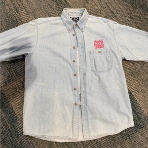 Coca Cola Light Blue Casual Button Down Shirt
